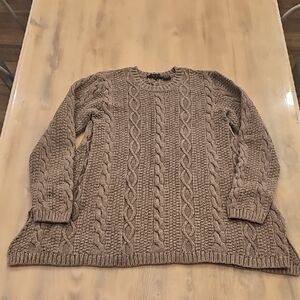 Women's Brown Cable Knit Sweater M